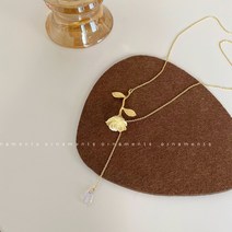 뉴 인플루언서 로즈골드 목걸이 패션 리틀 프레쉬 프린지 플라워 체인녀