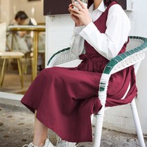 모올글래드 린넨 롱 옆트임 앞치마, 린넨 롱 옆트임(블루), 1개