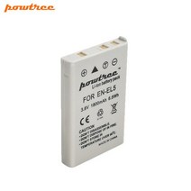 디지털 카메라 미러리스 배터리 액션캠 드론 전용 충전기 세트 호환 Powtree 1800mAh EN-EL5 니콘 Coolpix P4 P80 P90 P100 P500 P510 P5, CHINA_1 Battery, 03 1 Battery