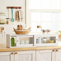 일본식 옛날 미닫이 찬장 그릇장 수납장 캐비닛 찻장, 스몰 워시 화이트(길이 60CM) 도어 4개