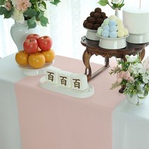 인조실크 인디핑크 돌상테이블보 인견실크, 인조실크(인디핑크)360x55