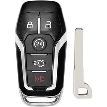 포드 F150 머스탱 퓨전 익스플로러 엣지 링컨 MKC MKX MKZ F250 F350용 키 포브 쉘 케이스 교체용 키리스 엔트리 원격 스마트 키 포브 쉘 케이스 5버튼 (블랙, Ford Mustang Shell Case