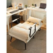 1인용 간이침대 소파 침대 겸용 접이식 각도조절 병원, 베이지 55CM  고양이 스크래치 가죽(베개 포함)