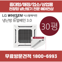 LG 천장형 에어컨 냉난방기 4way 듀얼베인 30평 (TW1100A9UR)