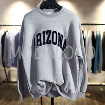 남자 오버핏 맨투맨 Arizona 자수 긴팔 티 커플 시밀러룩 3컬러
