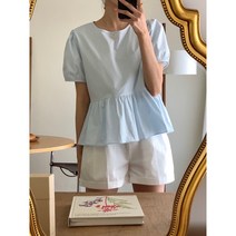 라라룰루 베이비돌 퍼프 라운드 블라우스