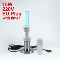 15w 25w UVC 살균 전구 110v 220v E27 UV 램프 오존 깨끗한 석영 빛 타이머 remoter 20m ² 30m 룸, 15w 타이머 eu 플러그, 오존이 있는 uvc