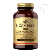 Solgar B-Complex 100 100캡슐 비건 글루텐 프리 코셔 할랄, 100 카운트(1팩)