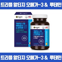 눈의 노화 뼈영양 골격형성을 위해 3가지를 하루 한 캡슐에 트리플 알티지 오메가3 루테인 미국수입 흡수가 용이한 RTG 마리골드추출물 비타민D 식약처인증, 60캡슐 x 1개