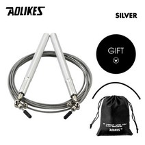 rpm줄넘기 멀티줄넘기 Aolikes 1pcs 크로스 핏 스피드 점프 로프 mma 복싱을위한 전문 건너 뛰는 밧줄 휘트니스 건너 뛰기 운동 훈련 운반 가방, 은