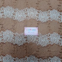 짜투리 땡 원단창고 060702 폴리소재 스판 라셀 레이스 원단 폭 145cm 패브릭 원단 부드러운원단 브라운&아이보리 블랙&화이트