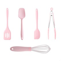 미니 주방기구 5종 세트 일체형 실리콘 누수 스크래퍼 푸드 클램퍼 베이킹 도구, 녹색, 원래 색상 5 조각 세트