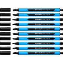 Schneider Slider Edge M(미디엄) 볼펜 1.0mm 라이트 블루 배럴 블랙 잉크 펜 10개 박스 (152101) [관부가세 포함] 584053