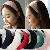 쉬폰 주름 헤어밴드 넓은 반다나 여자 여성 명품 두꺼운 와이드 심플 데일리 기본 머리띠