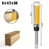 생크 6mm6.35mm 트림 라우터 비트 블레이드 템플릿 패턴 베어링 quot직경 .7mm 스트레이트 엔드 밀 목공용, [04] 6X.7X38mm