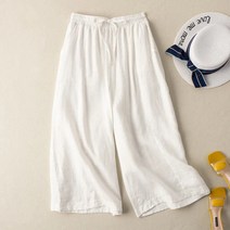 여름 여성 면 마 린넨바지 뉴타임즈