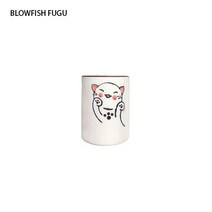 BLOWFISH FUGU 일본식 핸드페인팅 세라믹 물컵/머그컵/물컵/찻잔입니다+랜덤 사은품, 8.8cm*6.3cm, A
