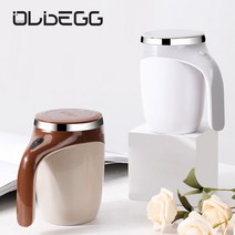 OLDEGG 무선 자동 믹스 텀블러 전동 쉐이커 자동 믹싱 컵 커피 휴대용 우유/모카/말차/라떼/차 컵, 화이트