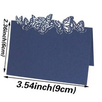 생일축하카드 팝업카드 메세지 세트나비 레이저 컷 테이블 이름 장소 카드, 10 Blue_01 9x12cm