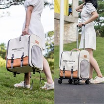 강아지 이동가방&캐리어 겸용 슬링백 기내용가방 소프트 켄넬 케이지 산책 고양이 이동장, 반려동물 가방+이동식 캐리어