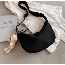 남녀공용 데일리백 심플 크로스백 호보 캔버스 스쿨백