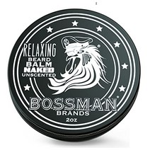 보스만 릴랙싱 비어드 밤 - 비어드 테이머 릴랙서 증점제 및 연화제 크림 - 수염 관리 제품 - 미국산(네이키드 향기), Gold