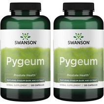 Swanson Pygeum Prostate Uninary Bladder Health 500 mg X 2 병, 120정, 2개