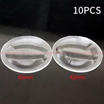vr기계 vr안경 10pcs 투명 vr 양면 볼록 렌즈 hd 비구면 초점 교체 부품, 42mm