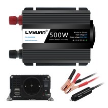 DC 12V AC 220V 230V 전원 인버터 500W 블랙 전압 동글 자동 변압기 어댑터 듀얼 USB EU 범용 콘센트, 12볼트 220v 보편적