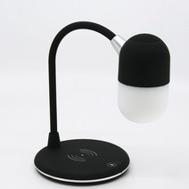 티에스 DA-BL10 블루투스 스피커 무드등 핸드폰무선충전기 올인원 원룸 3in1 무선충전기, 블랙, 1개