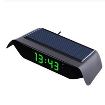 태양열 차량용 자동차 시계 온도계 USB충전, LED 녹색 + 1개