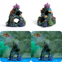 마트498 수족관 산호섬 장식 체리새우 금붕어 가정용수족관 새우놀이터 열대어 아쿠아가든 애완물고기 거북이놀