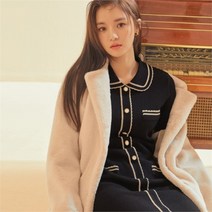 로엠 NC09 카라배색 슬림 니트원피스 RMOKA4CR11