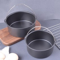더치오븐 미니더치오븐에어 프라이어 베이킹 팬 비 스틱 탄소강 치킨 냄비 전자 레인지 네덜란드 오븐 케