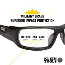 Klein Tools 60163 보호 전문 PPE 풀 프레임 긁힘 방지 및 김 서림 방지 투명 렌즈