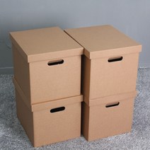 3겹 크라프트 중형 종이수납함 리빙박스 390X320X245m, 상세페이지 참조