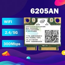 무선랜카드 와이파이수신기 wifi어댑터 usb 인텔 센트리노 고급-n 6205 62205an 62205hmw 300 mbps 미니 pci-e용 무선 카드