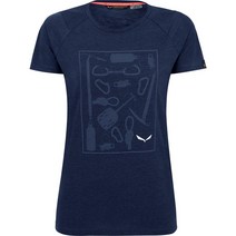 Salewa Pure Box Dry T-Shirt 여성 - navy blazer melange 3961 137301