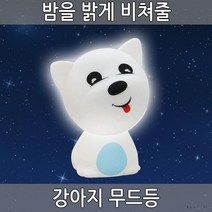 강아지 수면등x1개 어린이방조명 취침조명등, 핑크