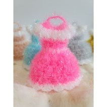 친환경 국내산 핸드메이드 원피스 수세미/아크릴수세미, 핫핑크