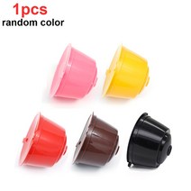 뚜껑이 있는 커피 캡슐 필터 컵 재사용 가능한 플라스틱 컵 리필 머신 액세서리, 06 1pcs random color