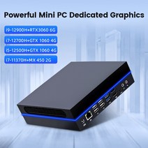 히어로박스 미니 PC 데스크탑 Topton-F11 미니 PC 게이머 i9 12900H NVIDIA RTX 3060 썬더볼트 4 마이크로, 03 i7-12700H GTX1060 4G_02 AU, 08 64GB DDR4 2TB NVMe