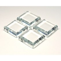 루페우스 유리 좌대 배이스 / 천연원석 광물표본 화석 전시용 표본상자 매장진열 아크릴블럭 디스플레이, 5x5x1cm