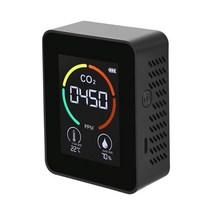 이산화탄소 복합가스 co2 가스 측정기 경보기 3 in 1 대기 질 모니터 반도체 센서 일산화탄소 센서 휴대용 type-c 충전 가스 감지기 분석 기기, 검은색, 1개