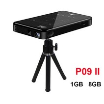 샤오미빔프로젝터DLP 휴대용 P09 II 미니 프로젝터 스크린 안드로이드 9.0 4K 와이파이 블루투스 프로젝터, CHINA_Black 1GB 8GB | 영국 플러그