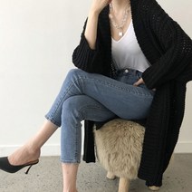 여성 도톰 니트 가디건 자켓 루즈핏