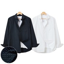 핫코드 남성용 도트 땡땡이 남방 2컬러 긴팔 셔츠