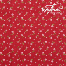 바이핸즈 꽃무늬 패치워크 패브릭 피드색 퀼트 프린트원단 - 1/2yd 대폭 4종, 12.미니로즈-레드