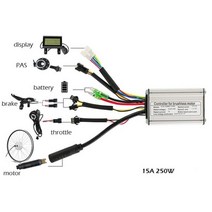 전동 킥보드 부품 호환 KT 브러시리스 컨트롤러 36V 4V 전기 자전거 250W 사인파 홀 센서 15 17 6 Mosfet, [01] 15A