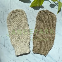 [에꼬앙주] 천연 삼베 면 샤워 타올 글로브 친환경 목욕 장갑, 아이보리